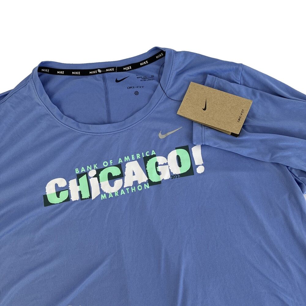 Nike Women's ONE Dri-FIT Luxe Chicago Marathon 2023 L/S Shirt Sz XL NWT Blue